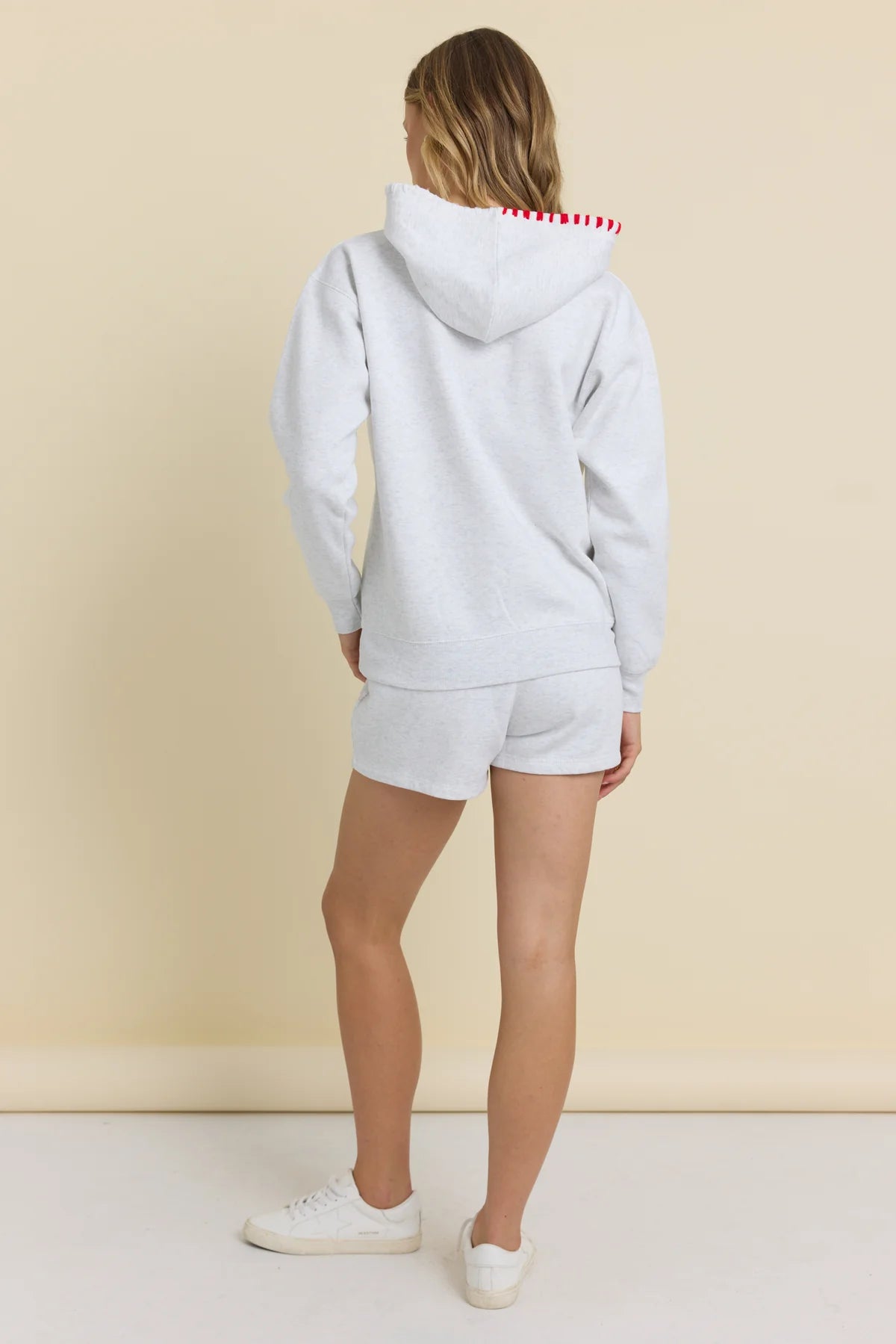 Icy Heather Grey Embroidered Surf Wash Shorts