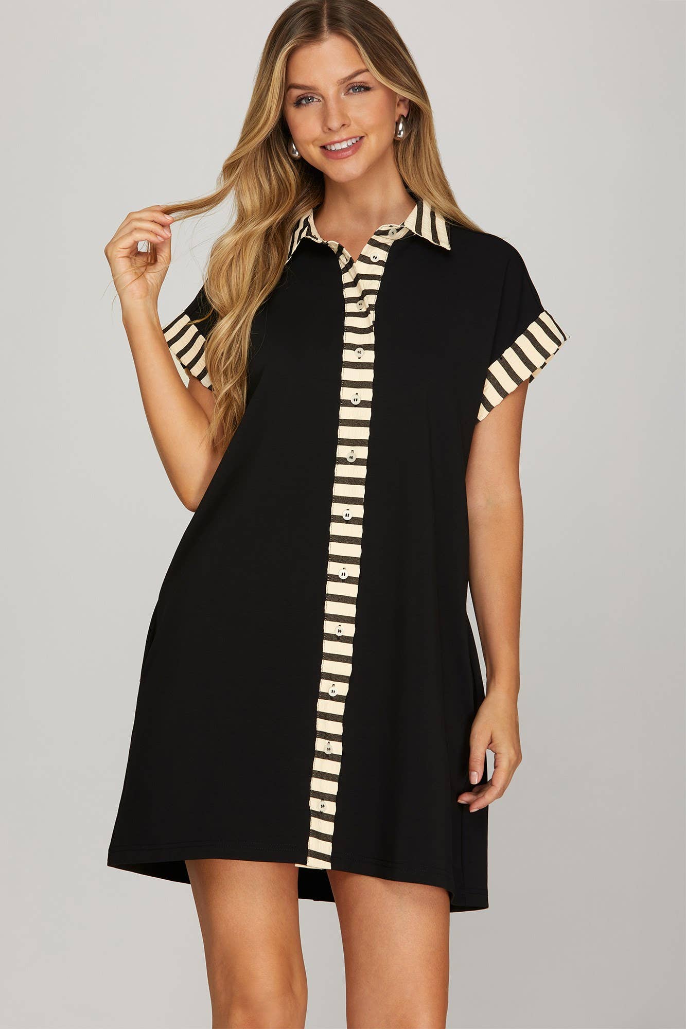 Knit Shirt Mini Dress
