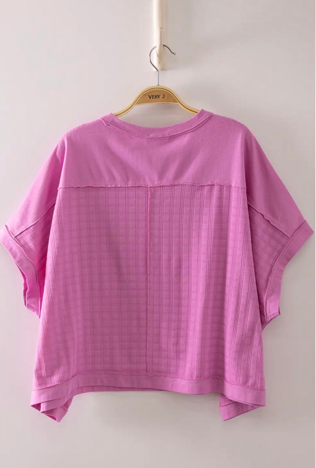 Dolman Sleeve Textured Knit Casual Top