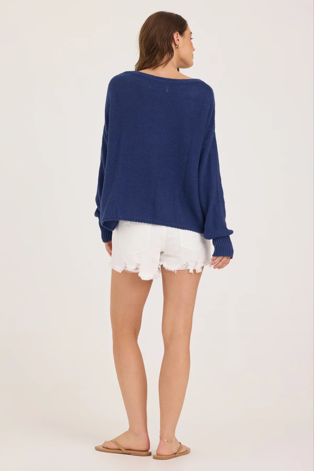 Navy American Flag Graphic Summer Sweater