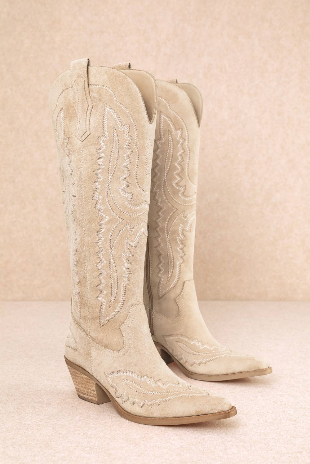 TESS-M WESTERN EBROIDERED POINTED-TOE TALL BOOTS