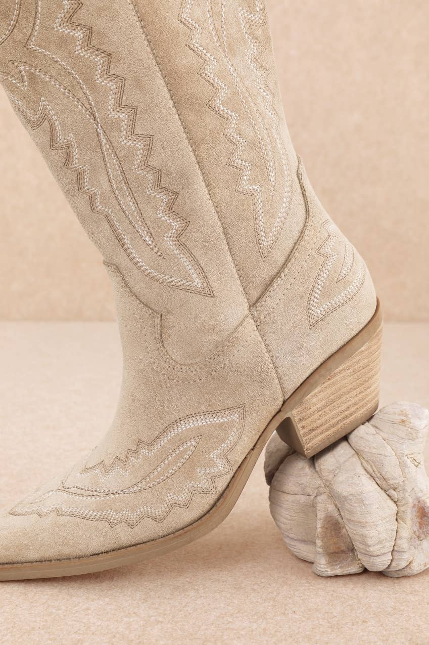 TESS-M WESTERN EBROIDERED POINTED-TOE TALL BOOTS