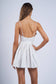 SHINY SOLID COLOR SLEEVELESS OPEN BACK MINI DRESS