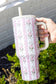 Sweet Floral Print Straw Insert Thermo Tumbler Cup 40oz