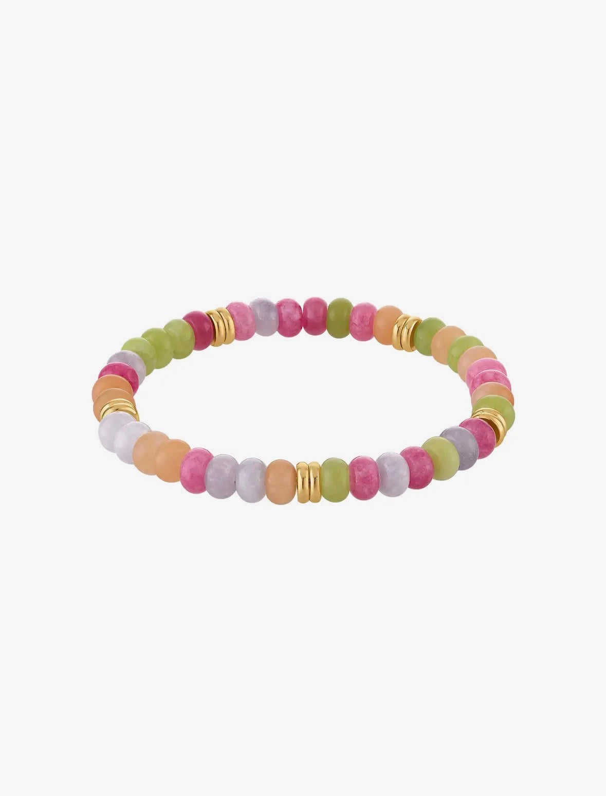 Gemstone Stretch Bead Bracelet Bold Multi