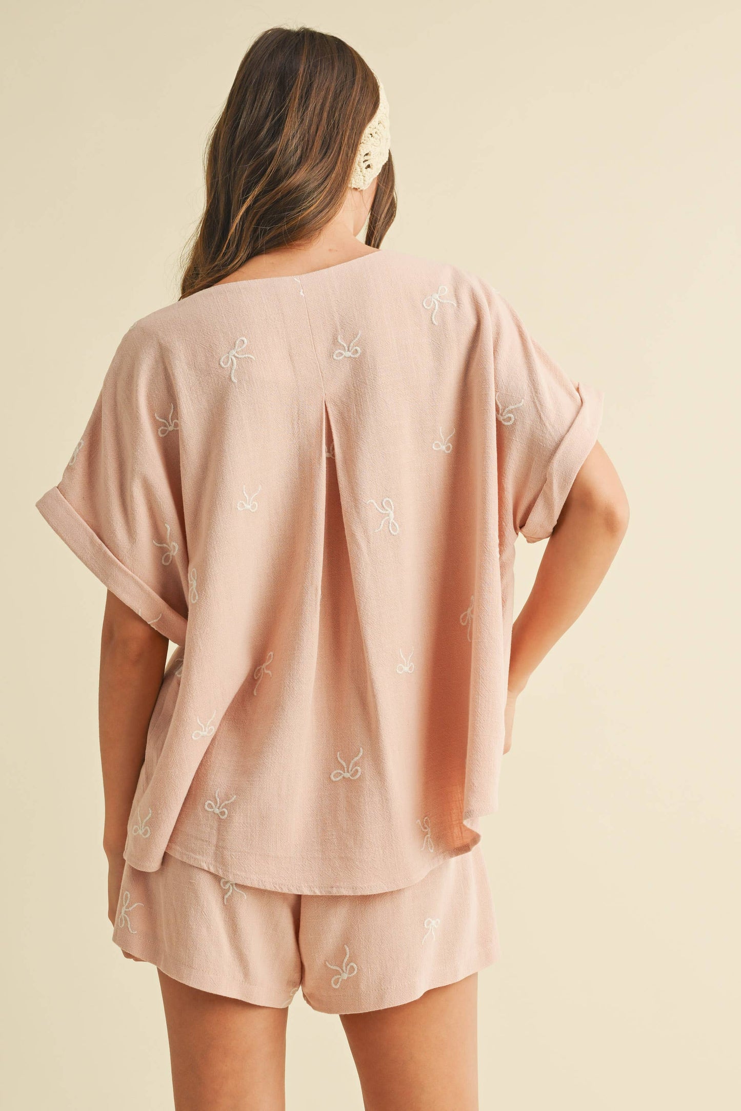 IST1598-H OVERSIZED SHORT SLEEVE TOP WITH BELTED SHORTS SET