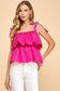 CT8861-Square Neckline Tiered Ruffle Top