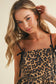CT9469-Leopard Print Adjustable Tie Straps Peplum Top