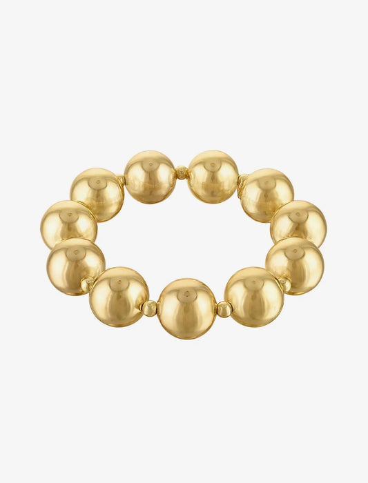 Gold Maren Bold Bead Stretch Bracelet
