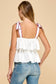 CT8861-Square Neckline Tiered Ruffle Top
