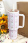 Sweet Floral Print Straw Insert Thermo Tumbler Cup 40oz