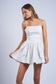 SHINY SOLID COLOR SLEEVELESS OPEN BACK MINI DRESS