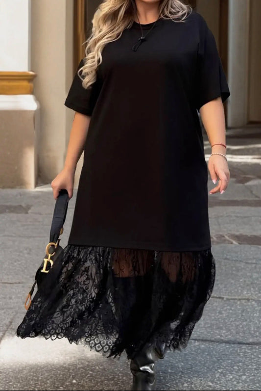 Lalaloo plus size black lace dress
