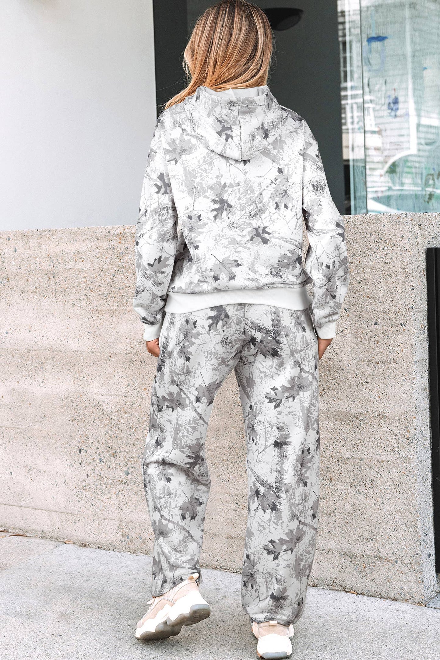 66Camo Plant Hooded Hoodie and Pants Set (S-XL)