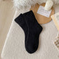 Brown Thick Crew Socks Women Winter Warm Cozy_CWMS02814