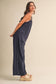 IJP3259 PINSTRIPE RELAXED FIT SLEEVELESS JUMPSUIT