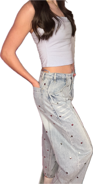 Klesis Studded Barrel Jeans