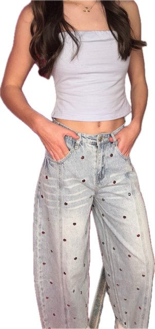 Klesis Studded Barrel Jeans