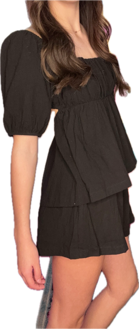 Linen Short Set - Black