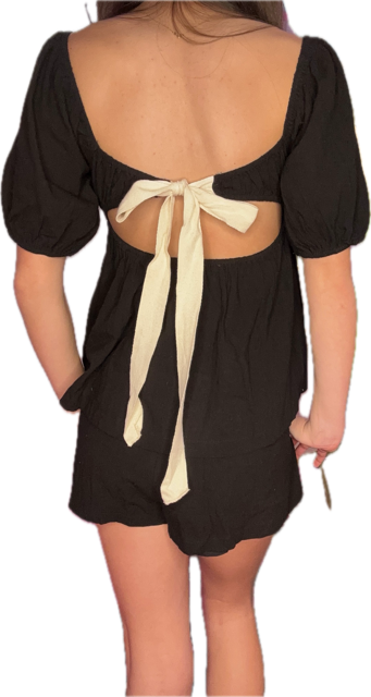 Linen Short Set - Black