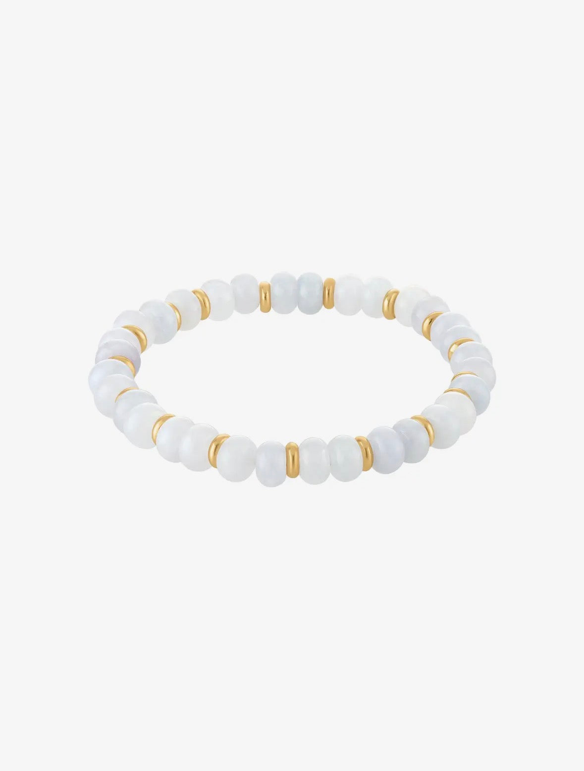 Gemstone Stretch Bead Bracelet Ligh Blue