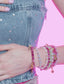 Gemstone Stretch Bead Bracelet Ligh Blue