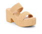 Ocean Chestnut Raffia Platform Heels
