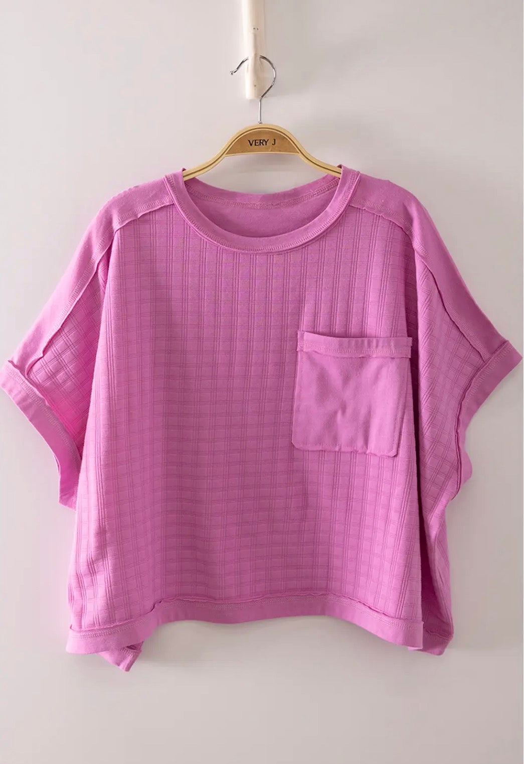 Dolman Sleeve Textured Knit Casual Top