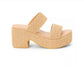 Ocean Chestnut Raffia Platform Heels