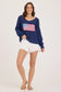Navy American Flag Graphic Summer Sweater