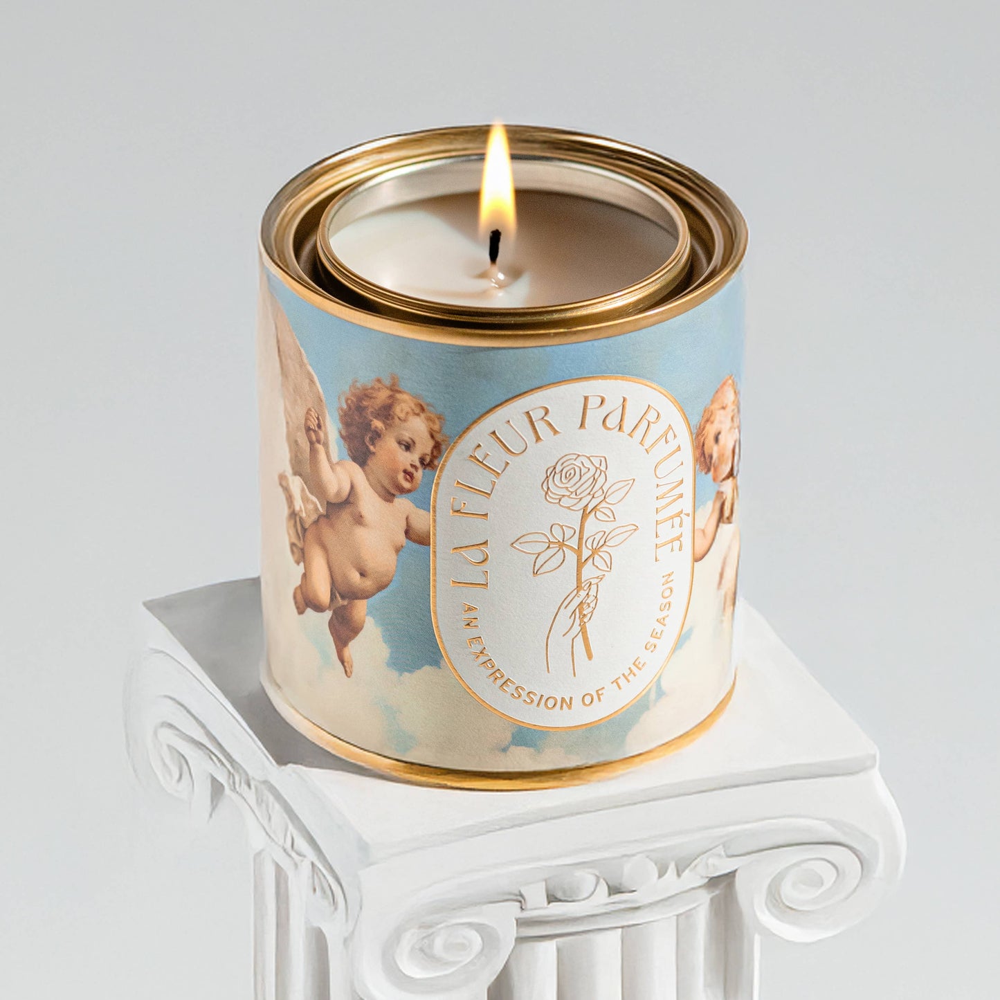 La Fleur Angel Tin Soy Wax Jar Filled Candle Home Decor Gift