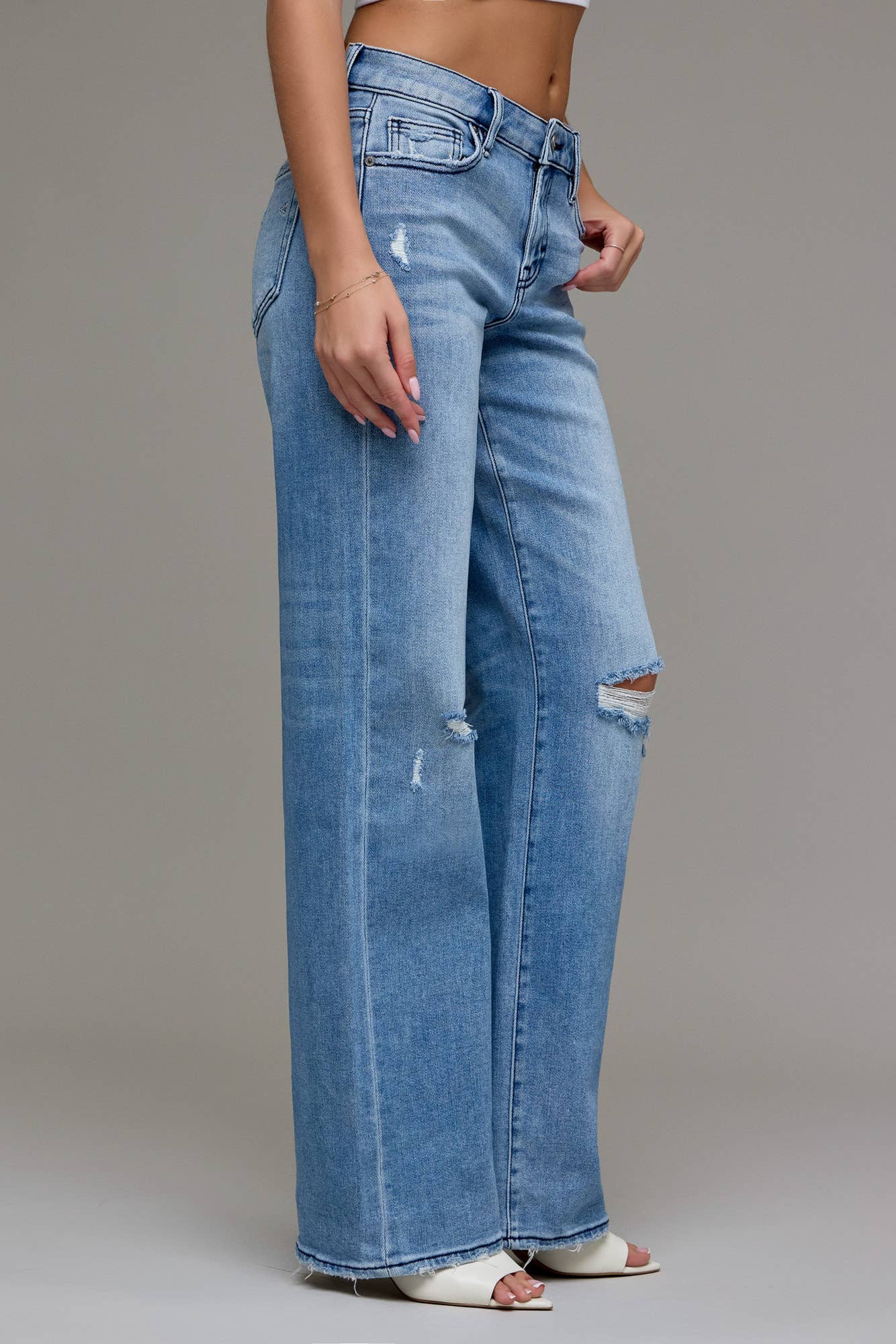 Hidden Logan Medium Wash Mid Rise Dad Jean