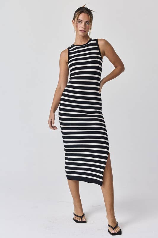 PD17954 - Isla Striped Midi Dress