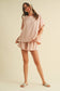IST1598-H OVERSIZED SHORT SLEEVE TOP WITH BELTED SHORTS SET