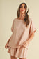 IST1598-H OVERSIZED SHORT SLEEVE TOP WITH BELTED SHORTS SET