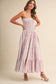 ID9542 PLEATED DETAIL LAYERED MIDI DRESS