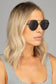 Capri Black Round Aviator Sunglasses