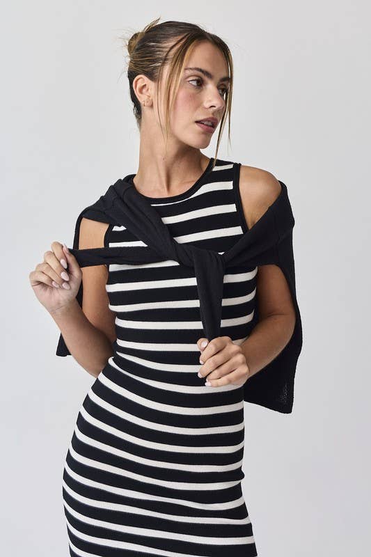 PD17954 - Isla Striped Midi Dress