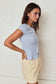 PT19580 - Striped Ribbed Button Front Top