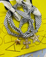 White Stripe Scarf Necklace