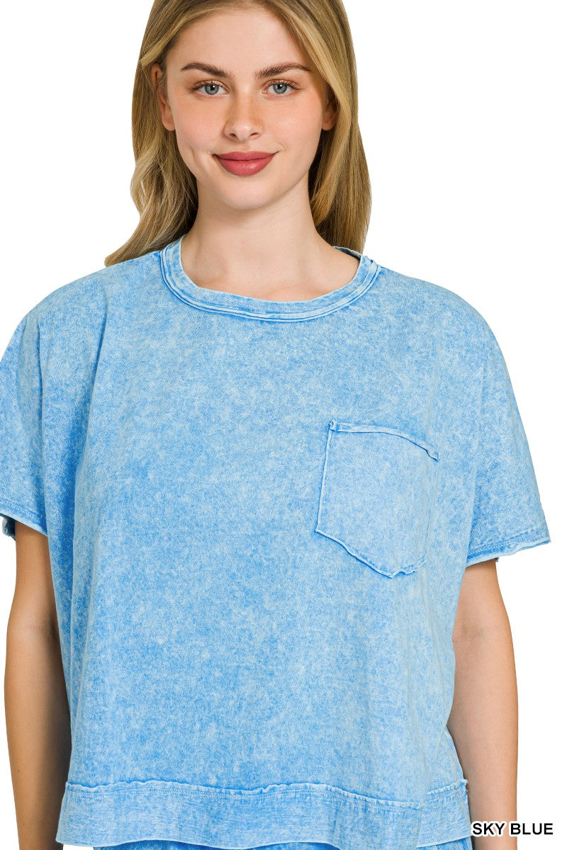 Halo Snow Washed Boxy Top & Shorts Set