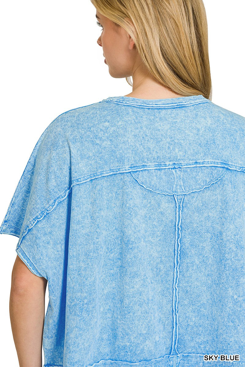 Halo Snow Washed Boxy Top & Shorts Set